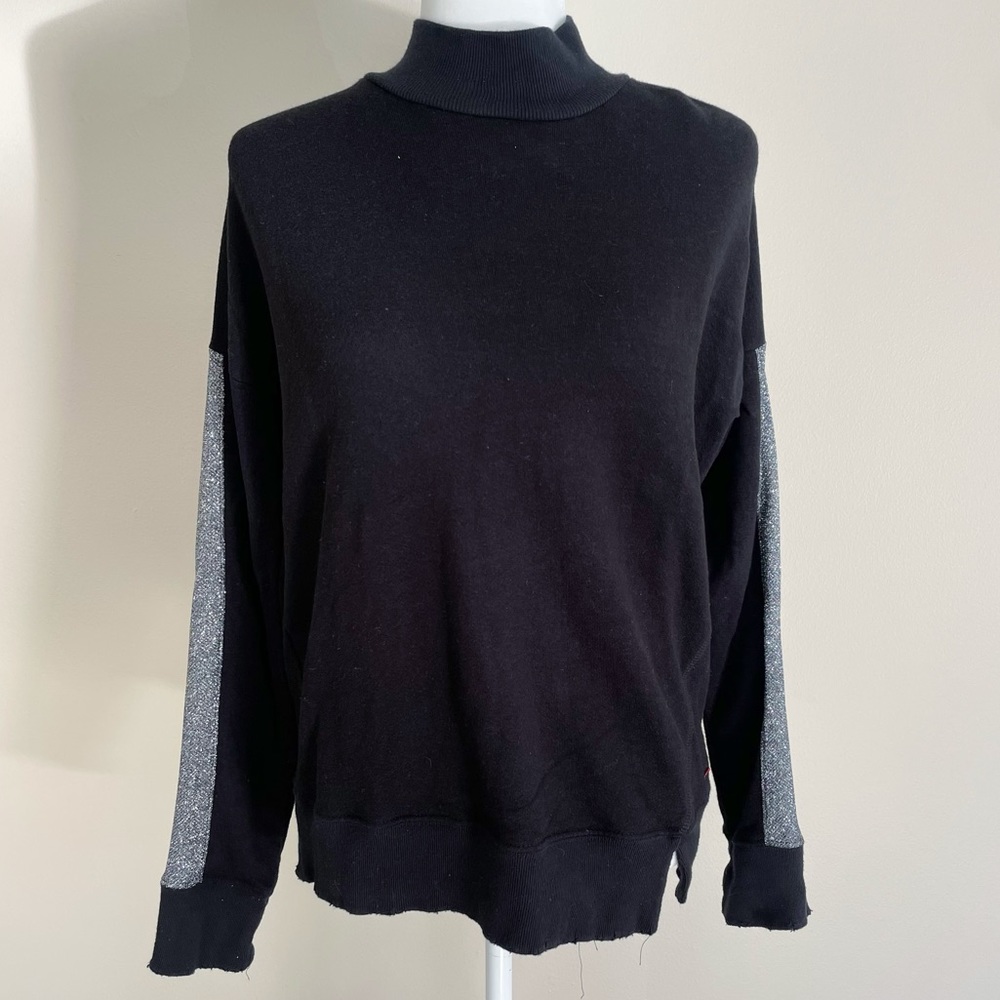 n:philanthropy Black Gray Barkley Times Metallic Glitter Sweatshirt